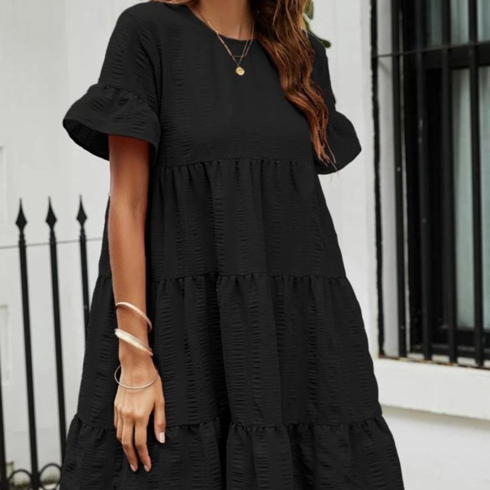 SHEIN Flounce Sleeve Smock Dress - Sz M